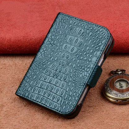 Premium Cowhide Leather Hand-sewn Flip Case for iPhone Duo Business Full Cover