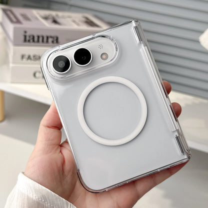 Colorful Gradient 360° Rotating Stand Magnetic Foldable Case For iPhone Ultra Fold For MagSafe Hinge Translucent Anti-drop Cover