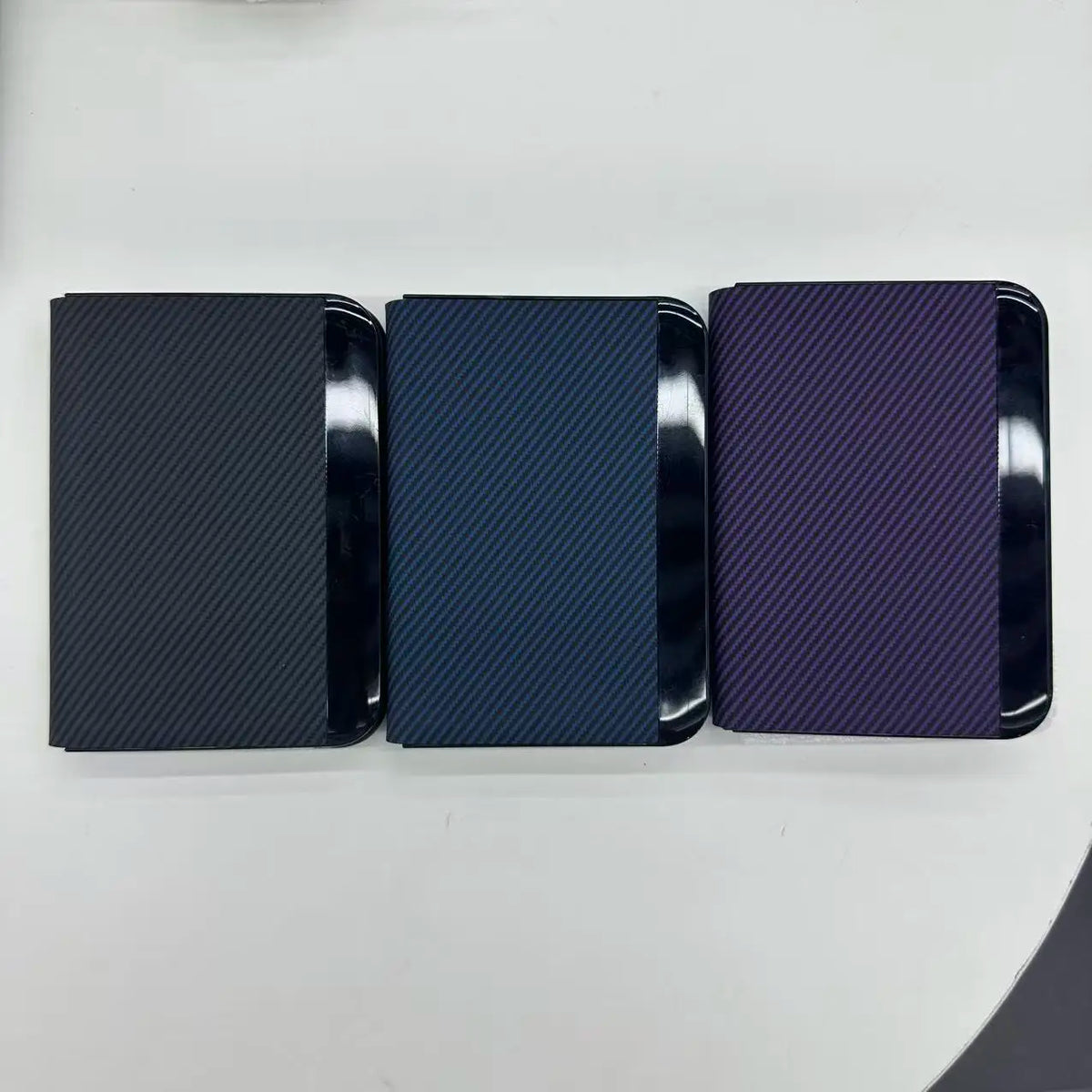 Sulada Carbon Fiber Pattern Leather Magsafe Case for iPhone Duo New Arrival Business Window View Flip Cover
