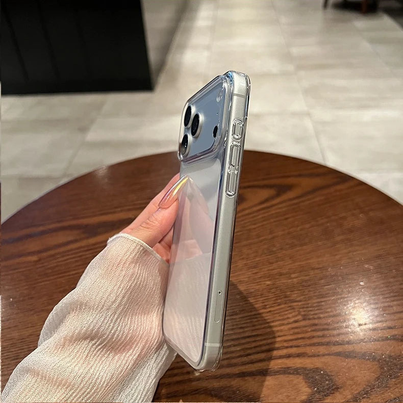17 ProMax Ultra Thin Transparent Orange Phone Case For iPhone Air 16 15 14 13 12 Pro Max Plus Acrylic PC Slim Plating Hard Cover