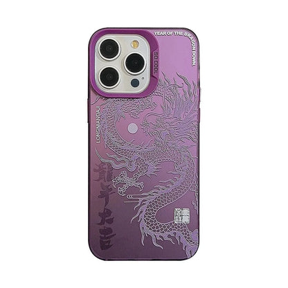 Chinese Green Purple Dragons Phone Case for Oppo Realme 14 13 12 11 10 9i 8 8i C75 C65 C63 C55 C53 C35 C33 C20 C21Y C15 C21 Plus