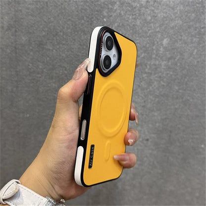 For iPhone 16 15 Pro Max Luxury Magsafe Magnetic Color Matte Leather Frame Phone Case For iPhone 12 13 14 17 Air Back Cover