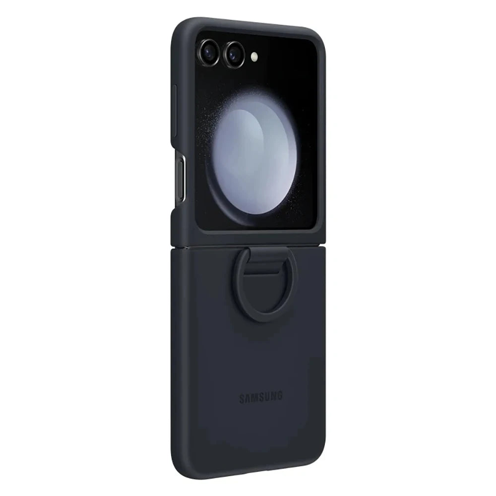 Original Liquid Silicone Ring Case for Samsung Galaxy Z Flip5, Genuine Anti-Drop  Anti-Slip Protective Cover for Foldable Phone