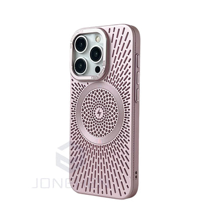 Luxury Heat Dissipation Hollow For Magsafe Case For iPhone 15 14 13 12 16 Pro Max Titanium Magnetic Wireless Charge Hard Cover