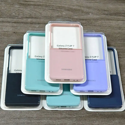 For Samsung Galaxy Z Flip 7 6 5 Flip5 Flip6 Flip7 5G case Silky Soft-Touch Liquid Silicone Case Shockproof Back Protective Cover