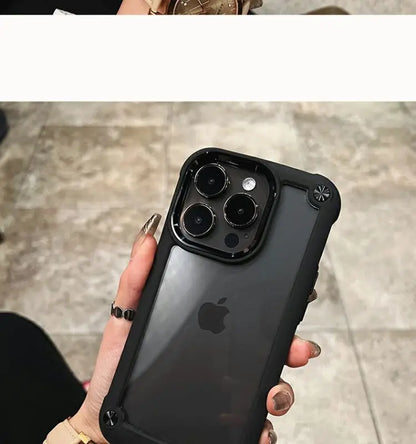 Luxury Rugged Heavy Duty Shockproof Case For iPhone 16 15 14 13 12 11 Pro Max 16Plus Silicone Bumper Transparent Hard Back Cover