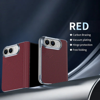 iPhone Duo Carbon Fiber Texture Business Design Phone Case - Slim Shockproof 18Fold Bumper Front Rear Cover for Apple iPhone