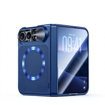 Skin Feel Fabric Texture Magnetic Phone Case For iPhone Duo For Magsafe Shell Film Integrated Shockproof Foldable Cover