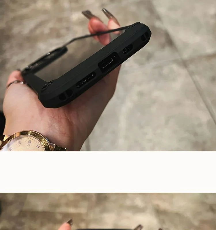 Luxury Rugged Heavy Duty Shockproof Case For iPhone 16 15 14 13 12 11 Pro Max 16Plus Silicone Bumper Transparent Hard Back Cover