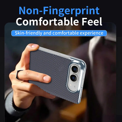 iPhone Duo Carbon Fiber Texture Business Design Phone Case - Slim Shockproof 18Fold Bumper Front Rear Cover for Apple iPhone