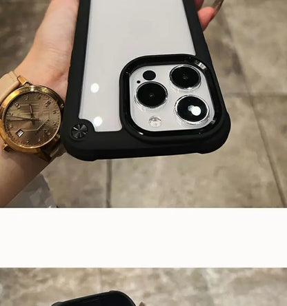 Luxury Rugged Heavy Duty Shockproof Case For iPhone 16 15 14 13 12 11 Pro Max 16Plus Silicone Bumper Transparent Hard Back Cover