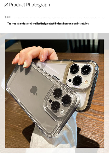 New Transparent Acrylic Clear Case for iPhone 17 Pro Max 16 Plus 11 12 13 14 15 16 Pro Max Plus Xs Max Xr Air Metal Button Cover