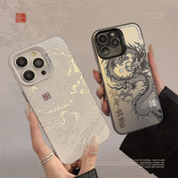 Luxury Dragon Embossed Phone Case for Oppo Reno14 Reno13 Reno12 Reno11 Reno10 Reno8 Reno7 Z F T Pro Plus 4G 5G Matte Back Cover