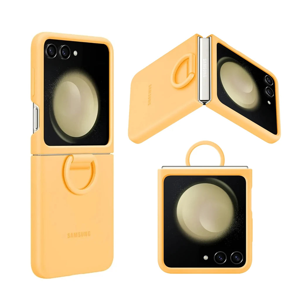 Original Liquid Silicone Ring Case for Samsung Galaxy Z Flip5, Genuine Anti-Drop  Anti-Slip Protective Cover for Foldable Phone