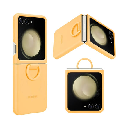 Original Liquid Silicone Ring Case for Samsung Galaxy Z Flip5, Genuine Anti-Drop  Anti-Slip Protective Cover for Foldable Phone