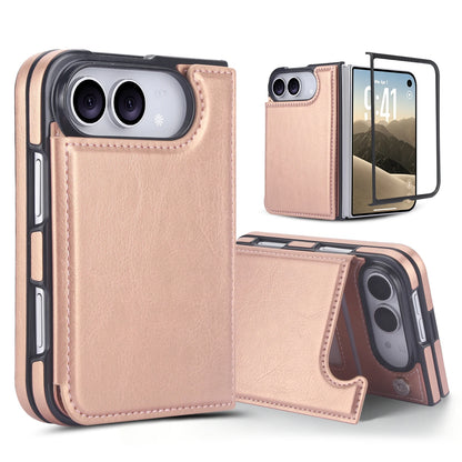 Crazy Horse Texture Card Slots Wallet Leather Case for iPhone Duo Ultra 18 Fold Wide Shockproof book Stand RFID Blocking Cover
