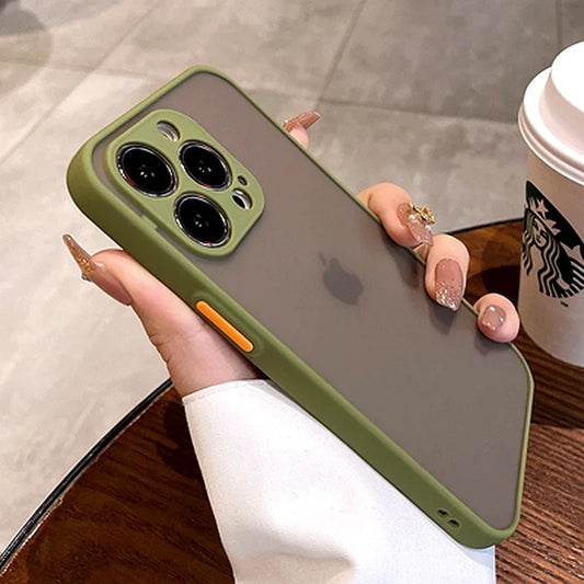 Luxus Stoßfeste Matte Harte PC Handyhülle Für iPhone 17 Air 16 16e 15 14 13 12 11 Pro Max Plus Mini Bumper Transparente Abdeckung