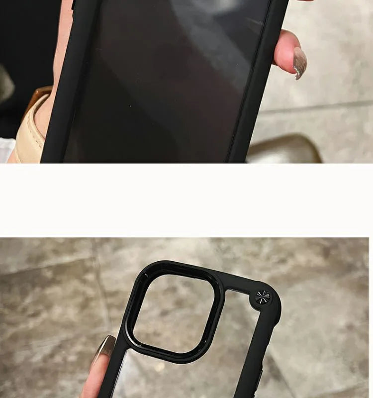 Luxury Rugged Heavy Duty Shockproof Case For iPhone 16 15 14 13 12 11 Pro Max 16Plus Silicone Bumper Transparent Hard Back Cover