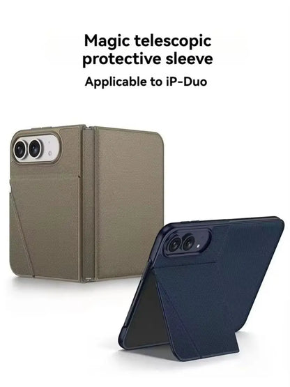 technology cloth pattern magic telescopic protective cover for iPhone Duo, all-inclusive woven leather cover for Magsafe ecology