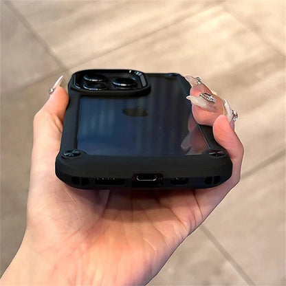 Luxury Rugged Heavy Duty Shockproof Case For iPhone 16 15 14 13 12 11 Pro Max 16Plus Silicone Bumper Transparent Hard Back Cover