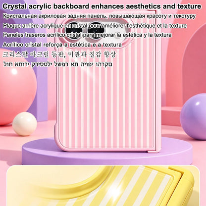 Luxury Crystal Zebra Stripe Phone Case For Iphone Duo 18 Ultra Apple Filp Fold Central Axis Hinge Full Cover Activity Protection