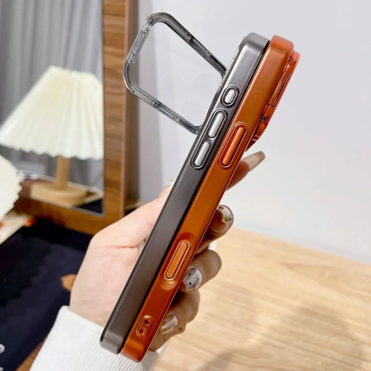Plating Fold Glass Kamera Ständer Halterung Handyhülle für iPhone 17 17Pro 17Air 17 Pro Max Ultradünne Transparente Stoßfeste Abdeckung