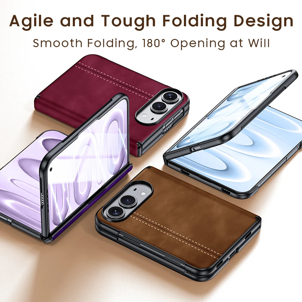 Luxury Vintage Sheepskin Texture Phone Case For iPhone Duo 18 Fold 18 Ultra Matte Skin Feeling Shockproof Cover