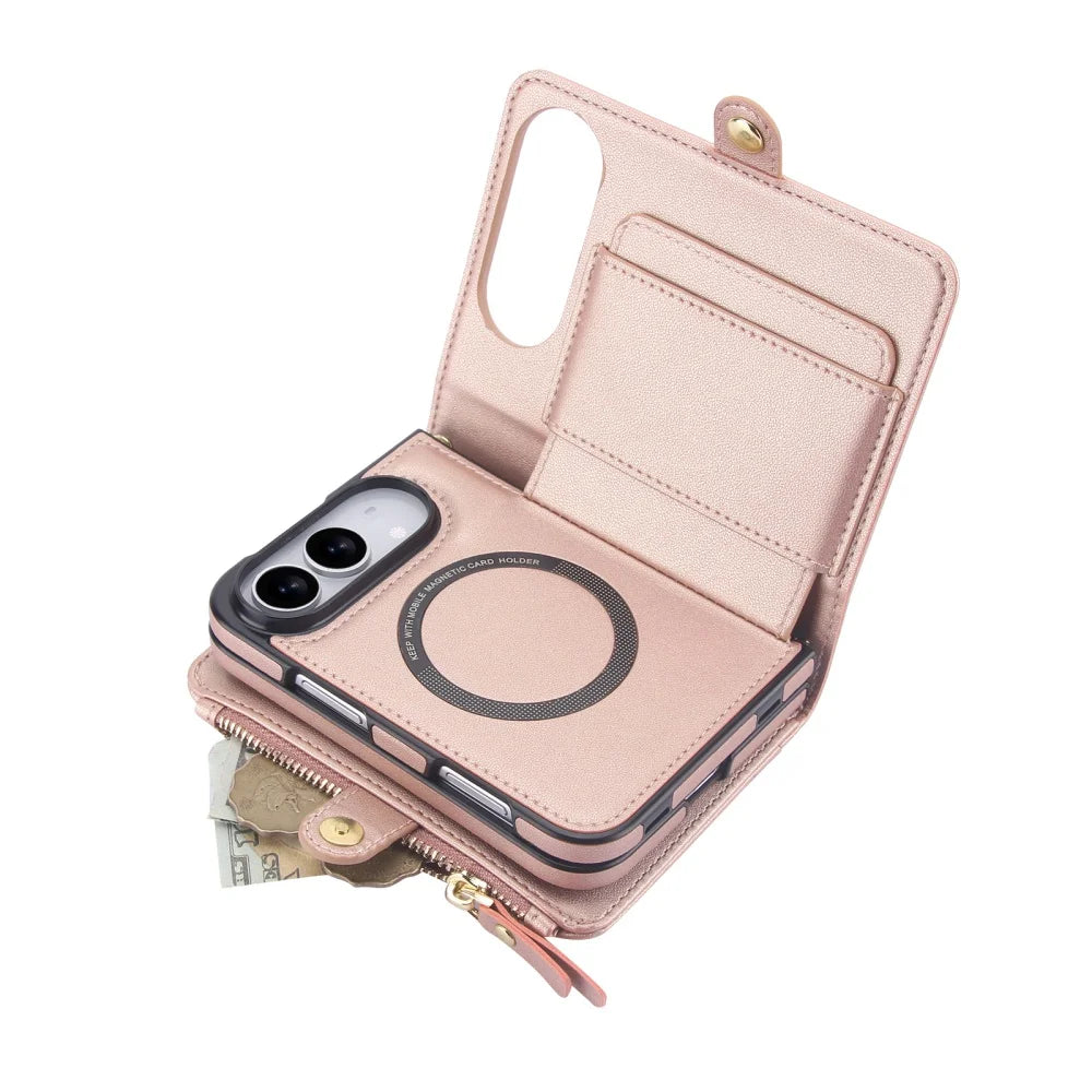 Luxury with Zipper Card RFID Blocking Flip Folio Book Phone Case Capa For iPhone Duo Wallet Candy Color Shockproof Back Funda