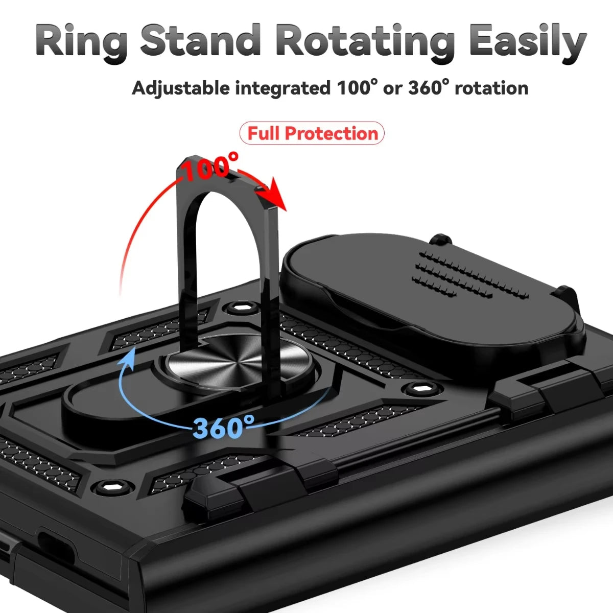 Case Phone Case for IPhone Duo 18 Fold Car Mounted Magnetic Ring Bracket Lens Protection Slide Camera Folding Protective Cover