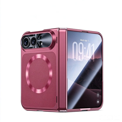 Skin Feel Fabric Texture Magnetic Phone Case For iPhone Duo For Magsafe Shell Film Integrated Shockproof Foldable Cover