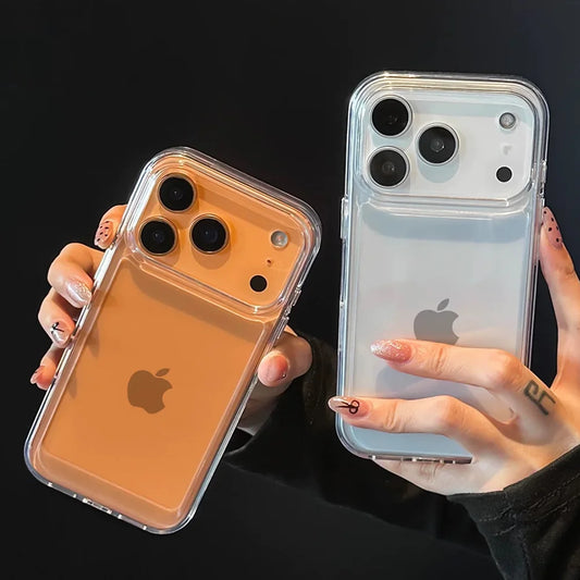 Luxus Klare Harte Acryl Handyhülle Für iPhone 17 Air 16 15 14 13 12 11 Pro Max XS XR X Plus Weiche Stoßfeste Bumper Abdeckung