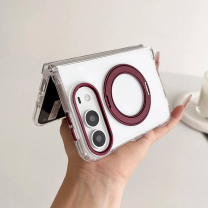 Case For Apple iPhone Duo For Foldable iPhone Duo For Magsafe With  Magnetic 360 Adjustment Stand Protection Clear Acrylic Cover