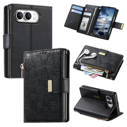 iPhone Duo 5G Case Luxury Leather Zipper Flip Wallet Card Slot Bracket Shockproof Back Cover Accessories For iPhone 18 Fold
