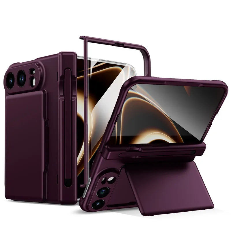 For iphone Duo 5G Case Wallet Credit Card Slot Hinge Protection Cover For iphoneDuo With Screen Glass S Pen Slot Case