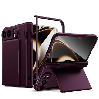 For iphone Duo 5G Case Wallet Credit Card Slot Hinge Protection Cover For iphoneDuo With Screen Glass S Pen Slot Case