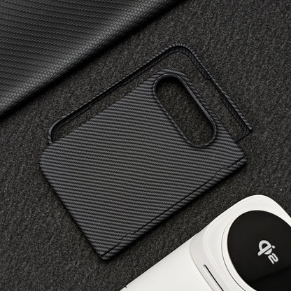 Aramid Fiber Case For iPhone Duo iPhone Ultra 18 Fold Carbon Fiber Texture Slim Hard Shockproof Full Protective Fold Phone Cover