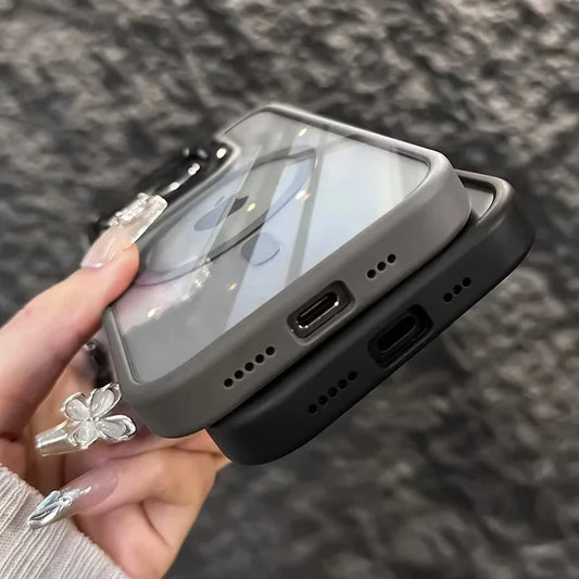 Luxuriöse magnetische stoßfeste Handyhülle für iPhone 15 14 13 12 16 17 Pro Max Plus Air 11 Funda Ständer Glas Linsenschutzabdeckung