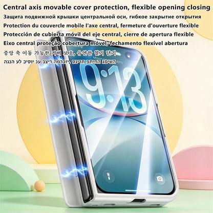 Luxury Crystal Zebra Stripe Phone Case For Iphone Duo 18 Ultra Apple Filp Fold Central Axis Hinge Full Cover Activity Protection