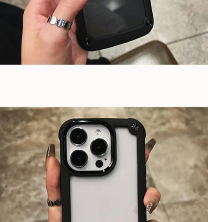 Luxury Rugged Heavy Duty Shockproof Case For iPhone 16 15 14 13 12 11 Pro Max 16Plus Silicone Bumper Transparent Hard Back Cover