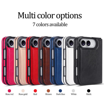 Crazy Horse Texture Card Slots Wallet Leather Case for iPhone Duo Ultra 18 Fold Wide Shockproof book Stand RFID Blocking Cover