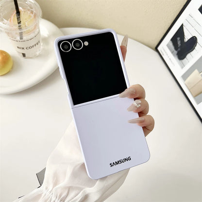 Original Liquid Silicone PC Phone Case Samsung Galaxy Z Flip 7 6 5 4 3 5G Matte Skin Shockproof Candy Colors Soft Cover Z Flip7