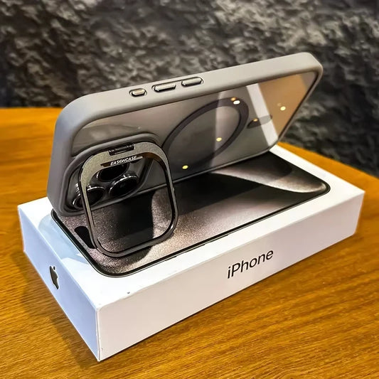 Luxuriöse magnetische stoßfeste Handyhülle für iPhone 15 14 13 12 16 17 Pro Max Plus Air 11 Funda Ständer Glas Linsenschutzabdeckung
