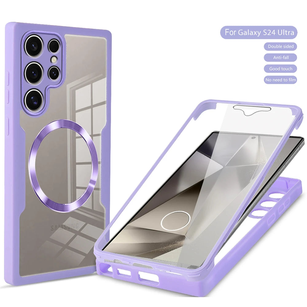 360 Full Body Magnetic Shockproof Soft Phone Case Samsung