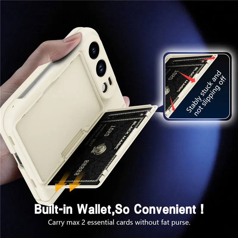 For iphone Duo 5G Case Wallet Credit Card Slot Hinge Protection Cover For iphoneDuo With Screen Glass S Pen Slot Case