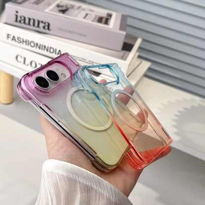18Fold Luxury Dopamine Duo Thin Clear For Magsafe Case For iPhone Duo For iPhone 18 Fold Hinge Central Axis Protection Cover