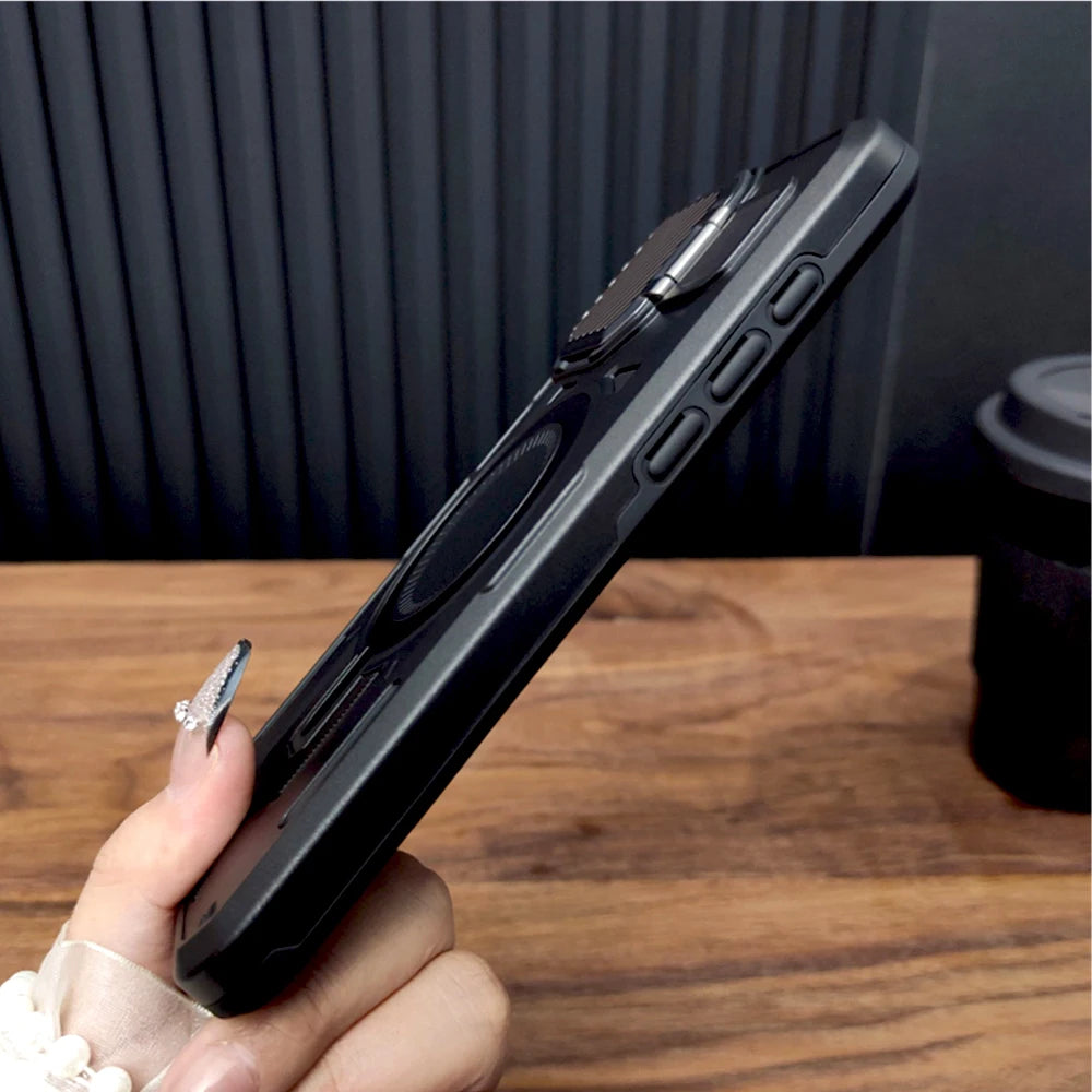 Shockproof Armor Case For iPhone 17 Air 16 15 14 13 12 Pro Max For Magsafe Mag Safe Wireless Charge Full Protective Lens Covers