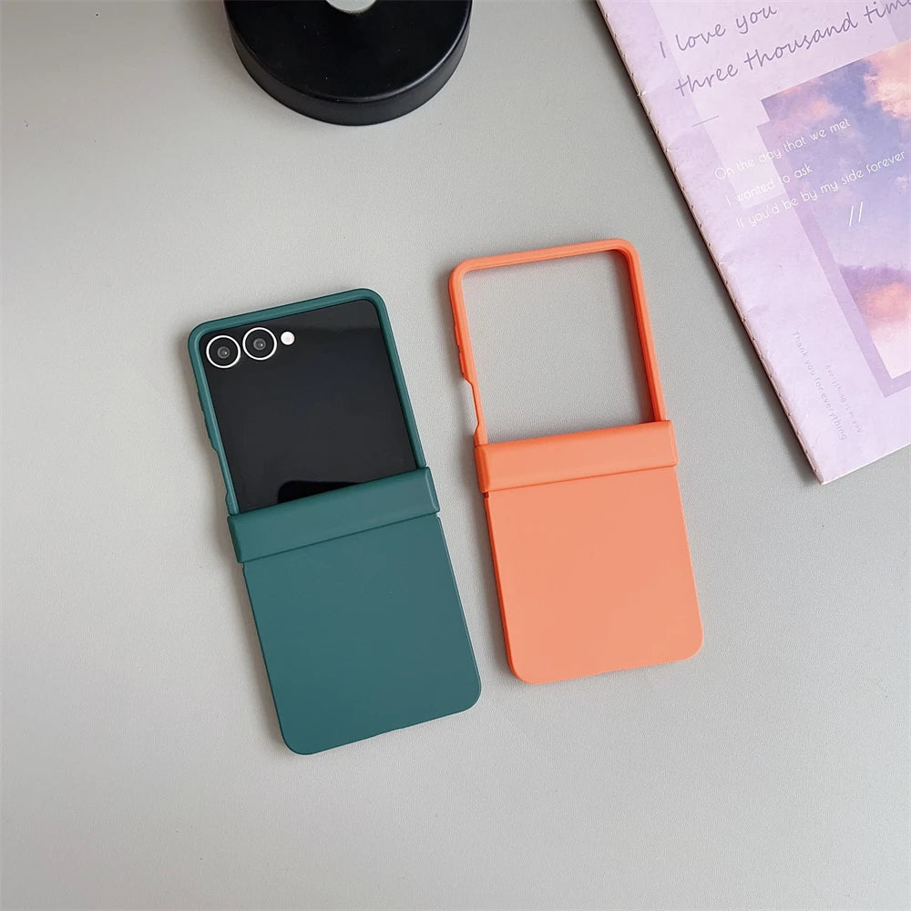 Original Liquid Silicone Hinge Stand Case Samsung Galaxy Z Flip 7 6 5 4 3 Matte Skin Shockproof Candy Ultra Thin PC Soft Cover