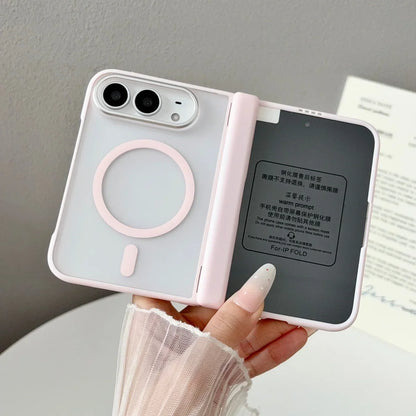 Luxury Matte for Magsafe Screen Protector Case for iPhone Duo 18fold Magnetic Translucent Hinge Protection Shockproof Cover