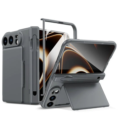 For iphone Duo 5G Case Wallet Credit Card Slot Hinge Protection Cover For iphoneDuo With Screen Glass S Pen Slot Case