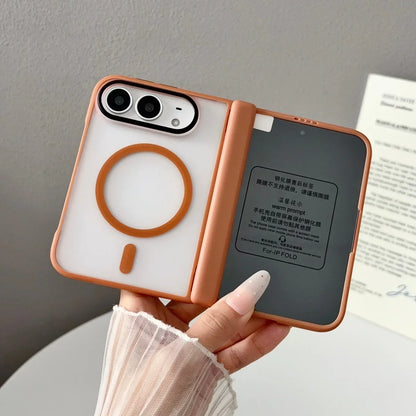 Luxury Matte for Magsafe Screen Protector Case for iPhone Duo 18fold Magnetic Translucent Hinge Protection Shockproof Cover
